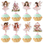 40 PCS Fairy Cupcake Toppers Flower Wing Angel Fairy Cupcake Picks Ballet Dancer Fairies Party Cupcake Decoration for Wonderland
