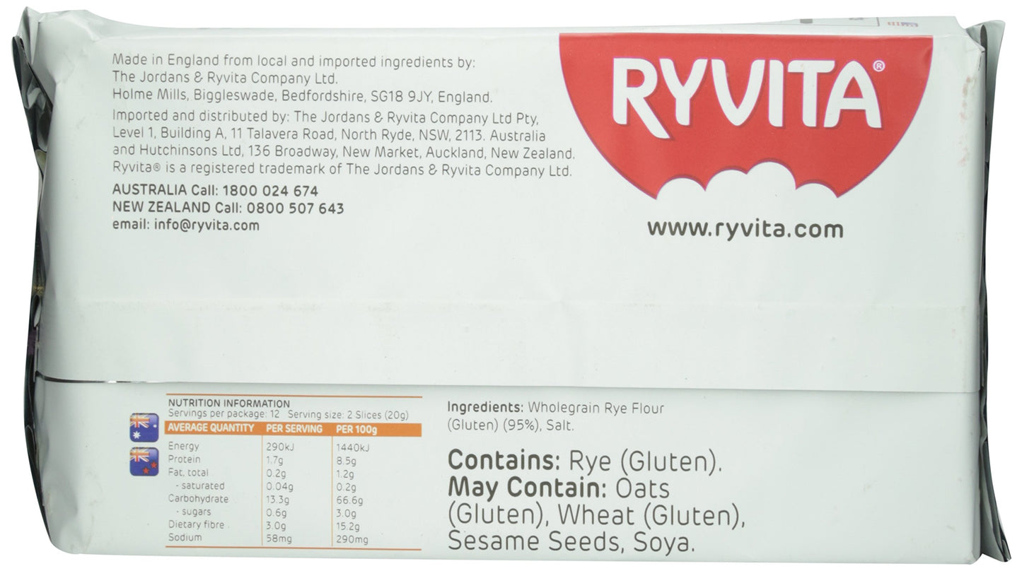Ryvita Dark Rye Fat Free Crispbread 8.8 Oz