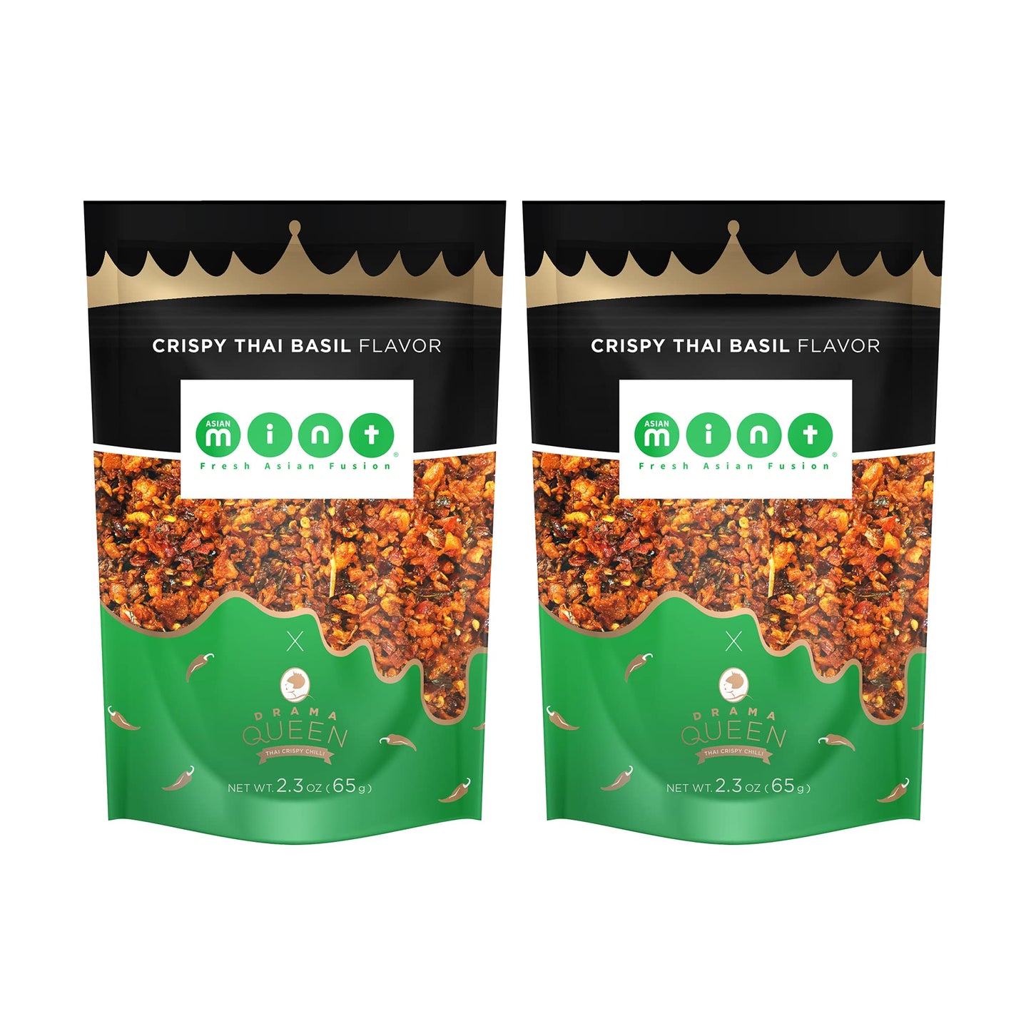 Drama Queen Crispy Thai Basil Flavor - Chili Crunch - Clili Crisp - Chili Oil - a Premium Hot Sauce with a Nice Chili Crunch - N