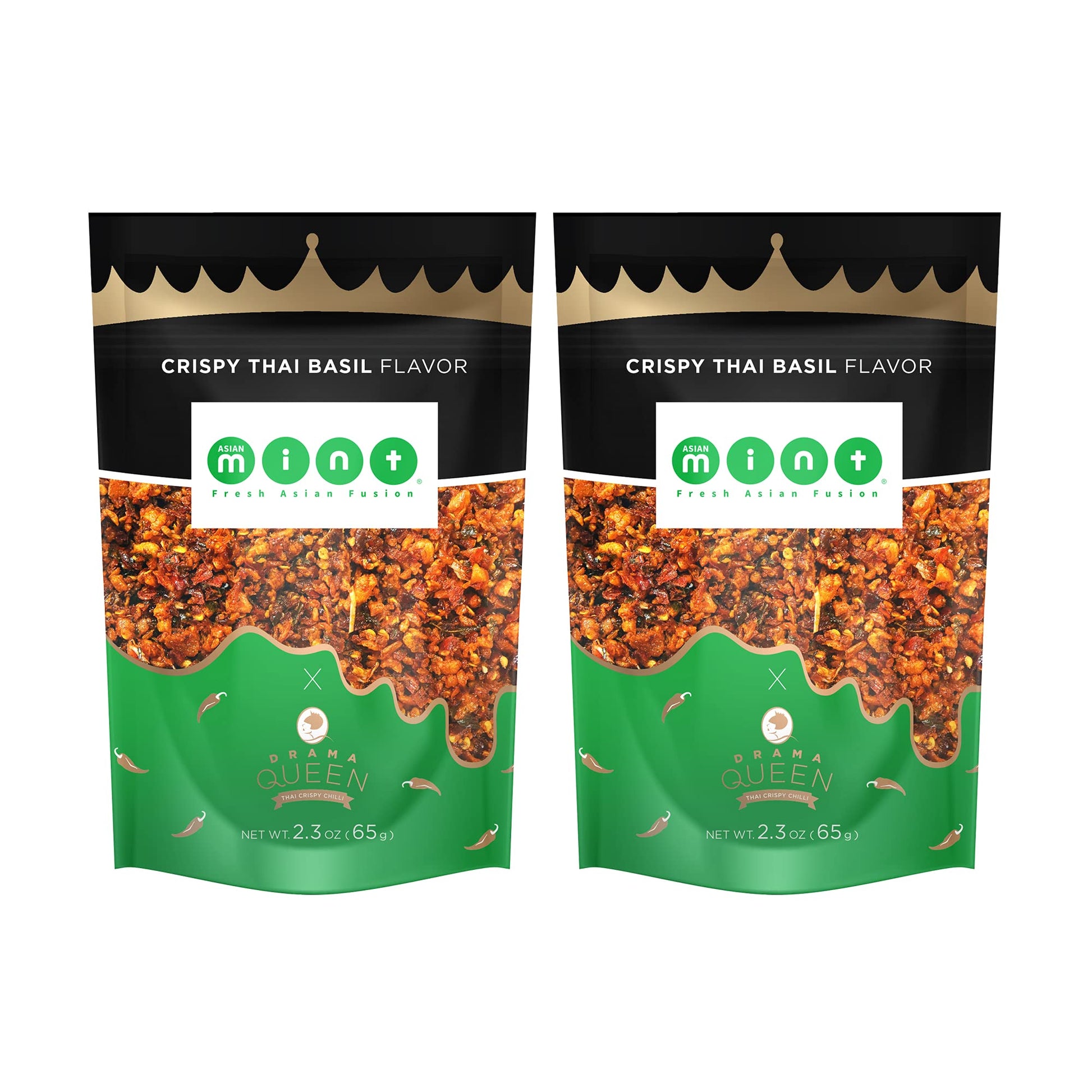 Drama Queen Crispy Thai Basil Flavor - Chili Crunch - Clili Crisp - Chili Oil - a Premium Hot Sauce with a Nice Chili Crunch - N