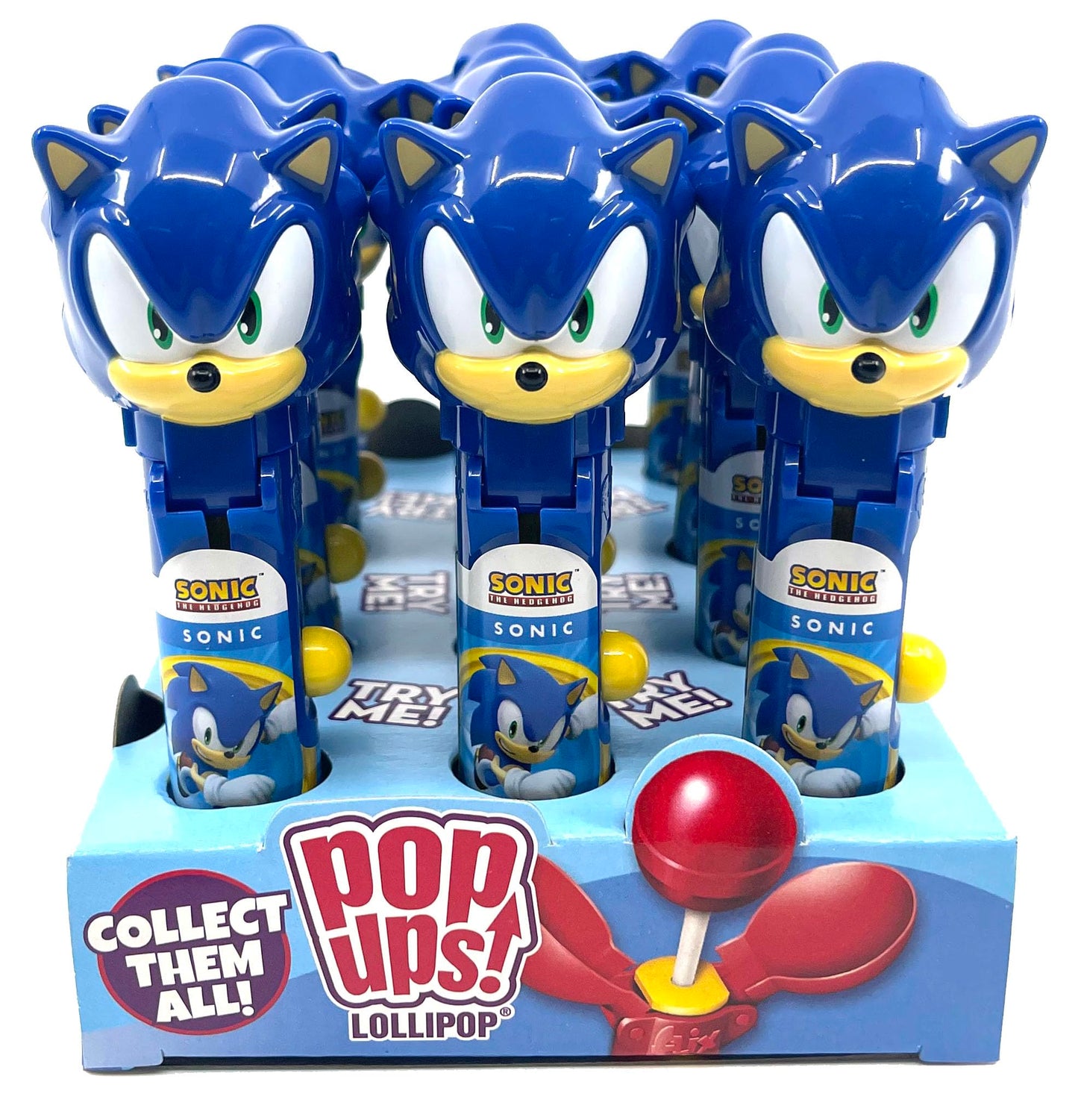 POPUPS! LOLLIPOP Sonic The Hedgehog Lollipop Holder - 12 Individually Wrapped Candy Party Favors
