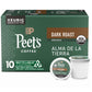 Peets Coffee Dark Roast K-Cup Pods, USDA Organic, Alma de la Tierra, 10 Count