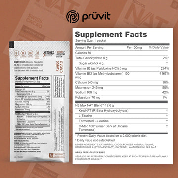 PRÜVIT Keto//OS NAT® Exogenous Ketones dietary product – Caffeine Free, 20 Count, 0.72 Ounce Pack