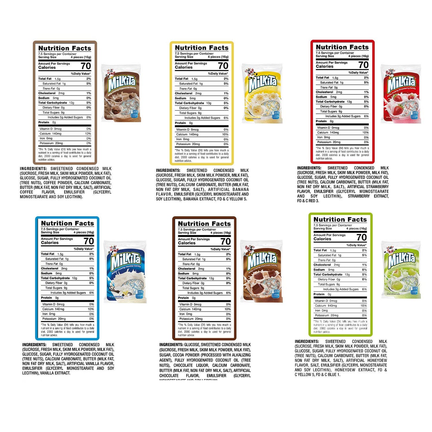 Milkita Creamy Shake Candy (Assorted Flavors, 6 Pack (180 Pcs))