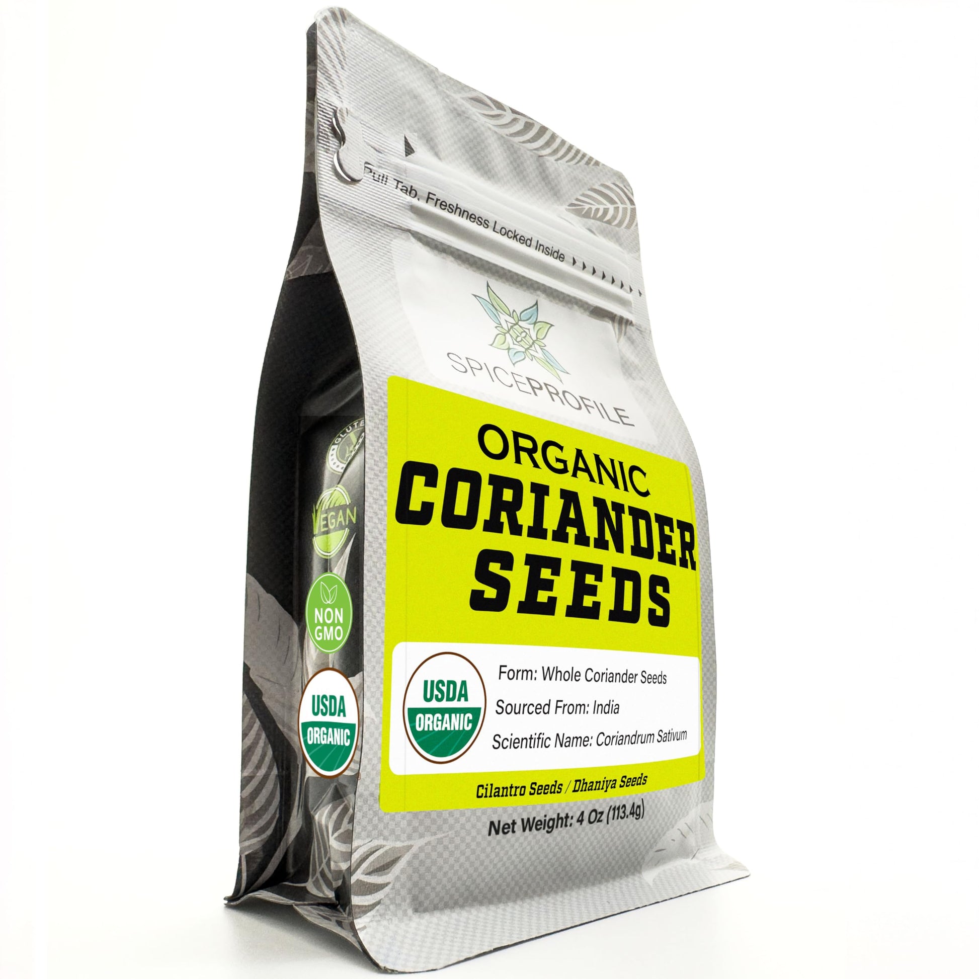 Spice Profile USDA Organic Coriander Seeds  Lab Tested for Heavy Metals  Resealable 4oz Pouch  Dhaniya  Semillas de Cilantro