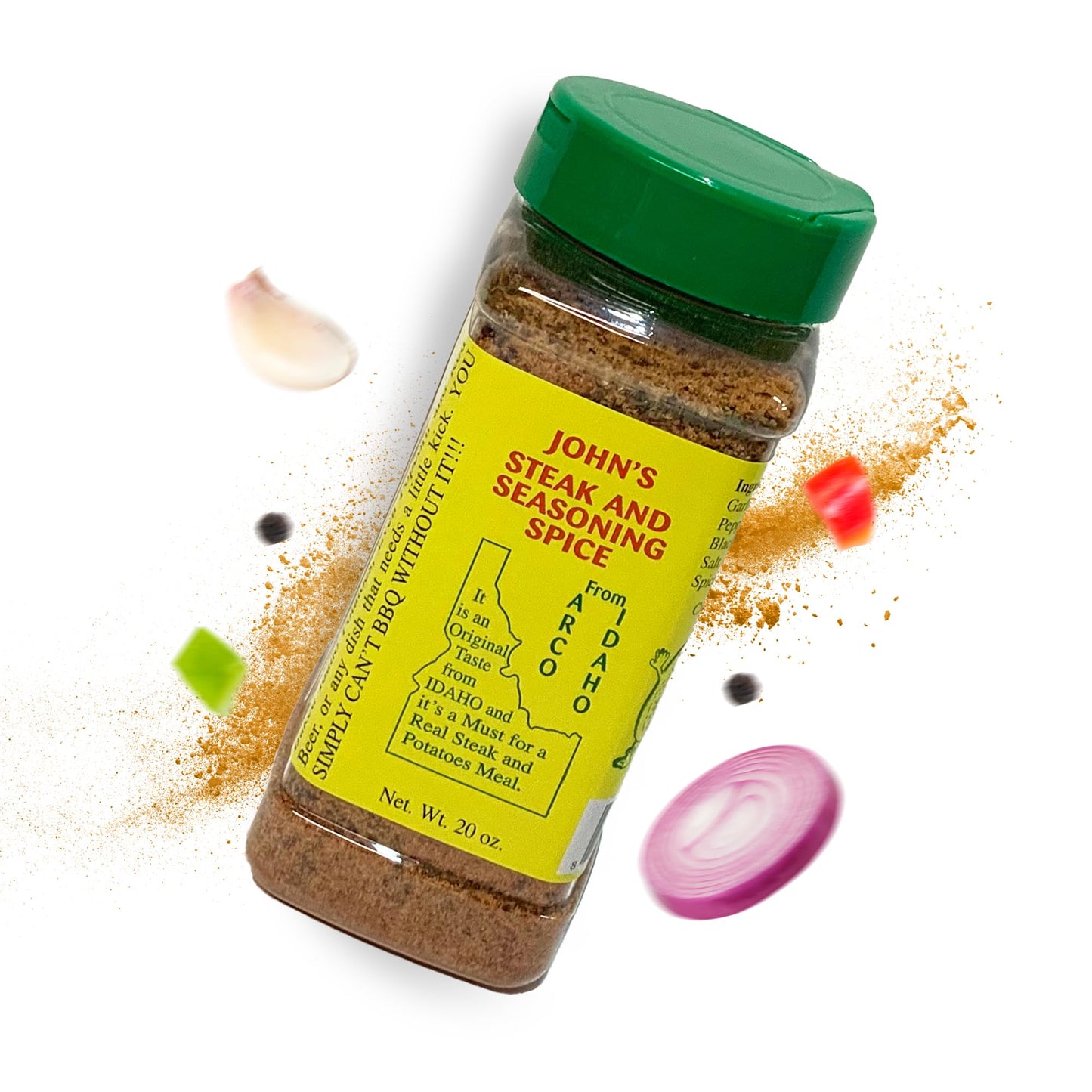 John’s Steak and Seasoning Spice, Original Flavor, Gluten-Free, 20 oz, Green