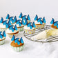 Rssta i 48 Pack Wafer Paper Butterflies Cupcake Toppers, Edible Decorations, Deep Blue