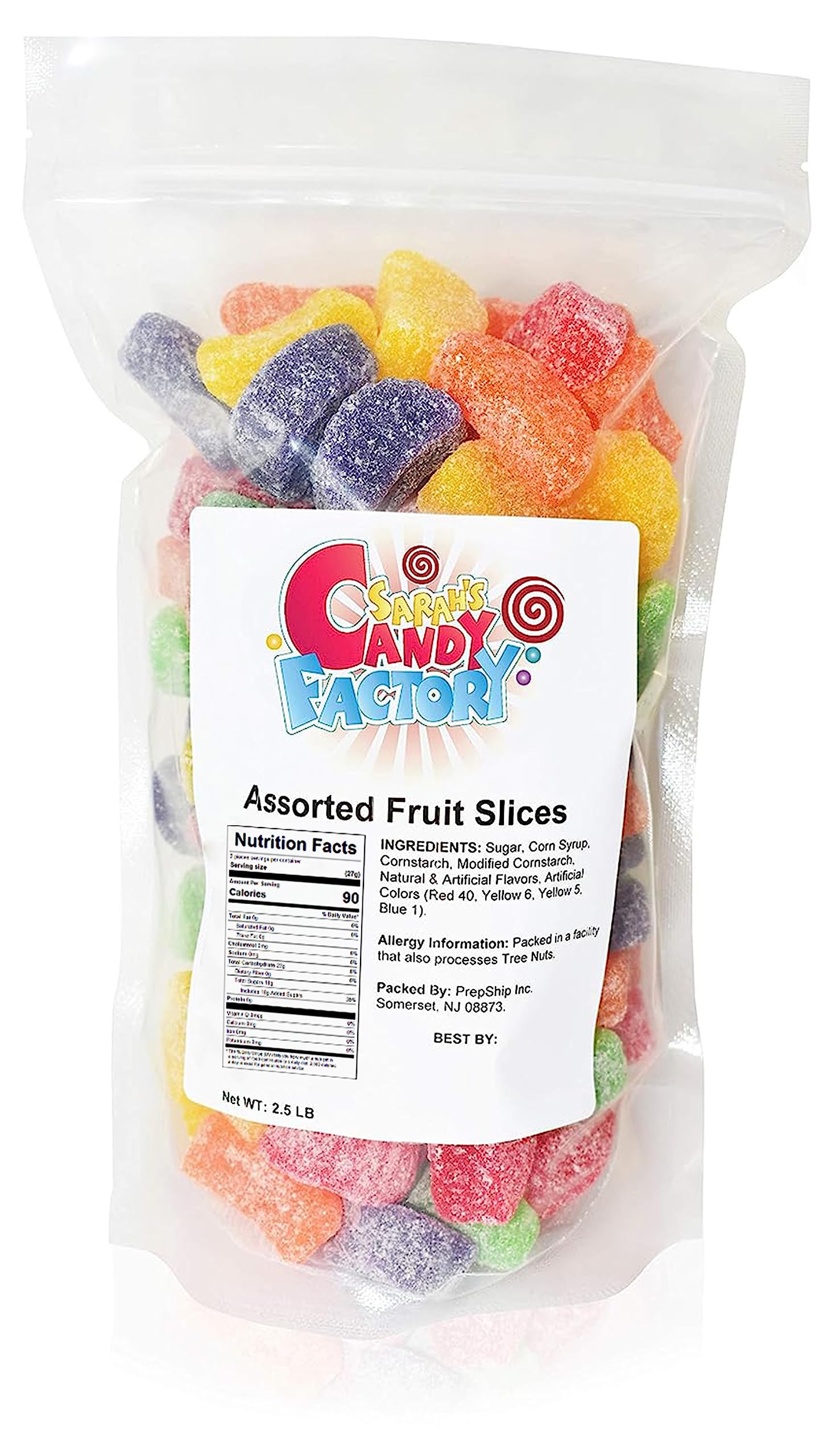 Sarah s Candy Factory Assorted Fruit Slice Candy in Resealable Bag, 2.5 Lbs