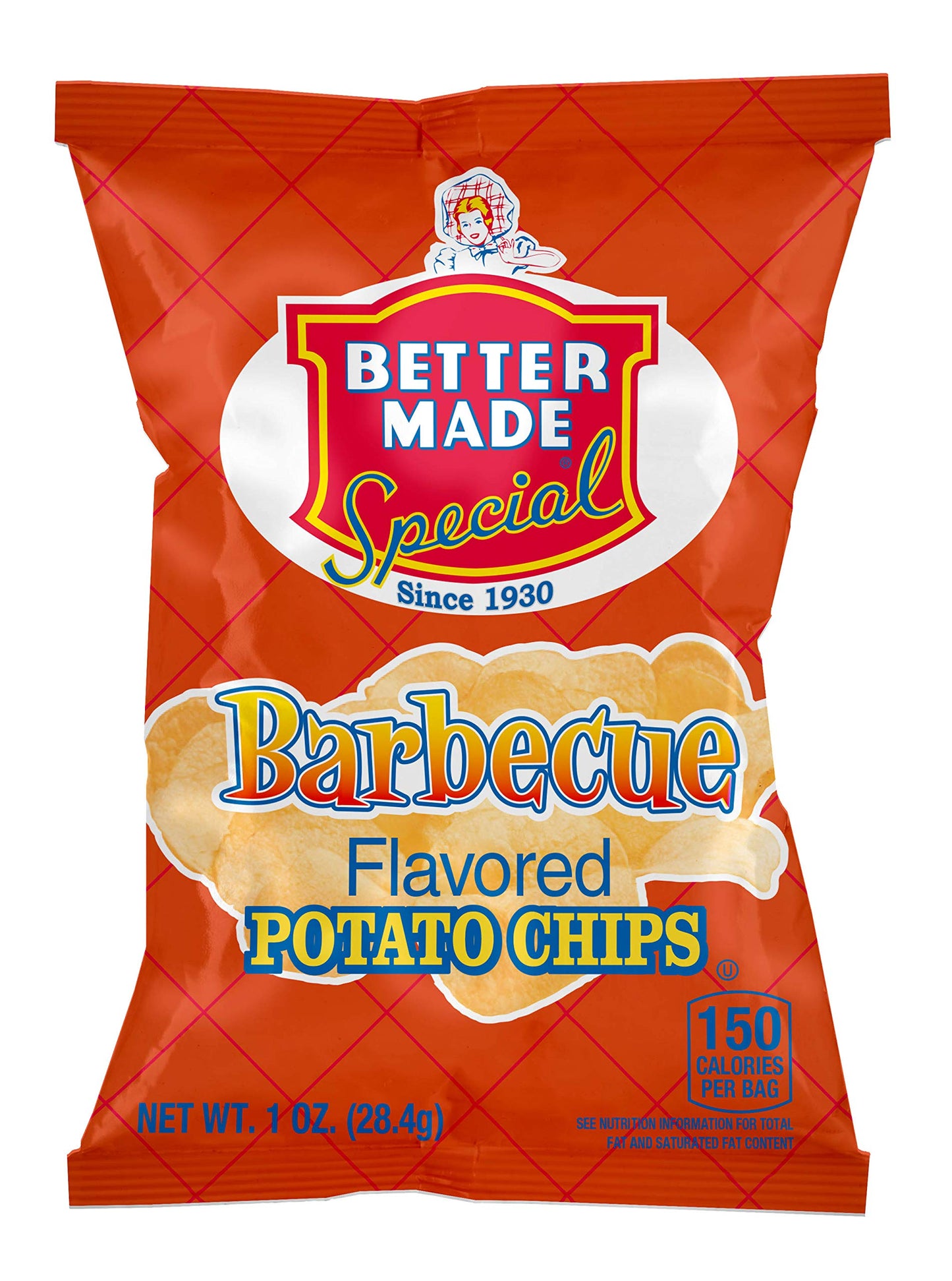 Better Made Special Original & Bbq Potato Chips Variety Pack - Case Of 50-1Oz Bags - 25 Bbq/25 Original - Crunchy, Individual Snacks Made From Fresh Potatoes