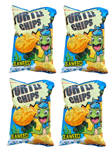 [4 Big Packs] Orion Turtle Chips Seaweed Flavor, 160g-Four Layer Crispy Snack, 5.55oz