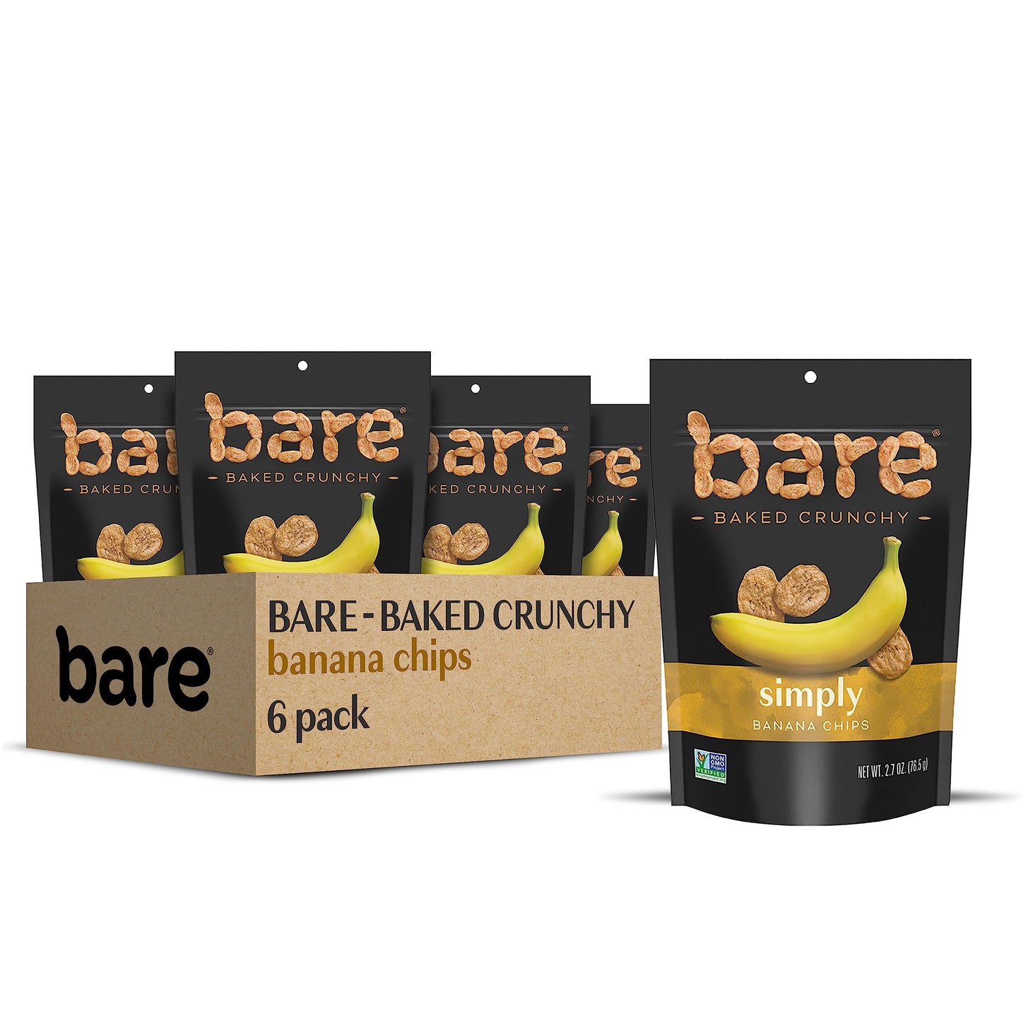 Bare Baked Crunchy, Simply Banana, 2.7 Ounce (Pack Of 6)
