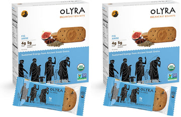 Olyra Organic Breakfast Biscuits Fig Anise | Healthy Snacks, Low Sugar, High Fiber, Plant Based Protein Cookies (1 Box of 8 Pack