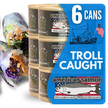 American Tuna Smoked Salmon, Sushi-grade, MSC Certified, 6 oz Cans, Pack of 6