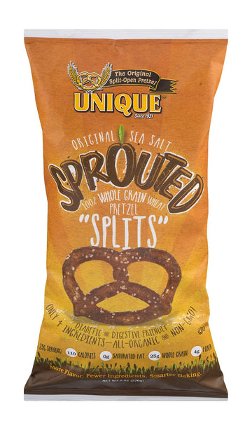 Unique Pretzels - Sprouted Splits Pretzels, Homestyle Baked, Certified Ou Kosher And Non-Gmo, 8 Ounce Bag