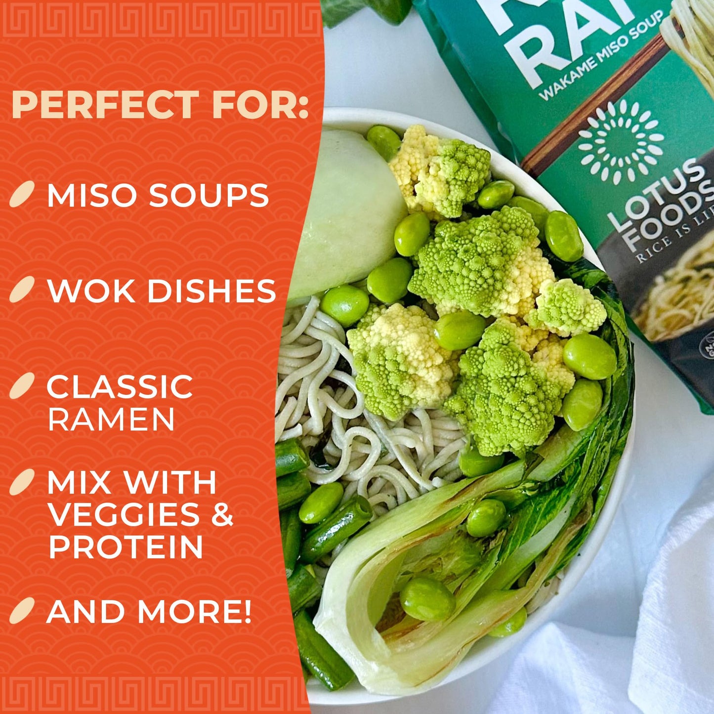 Lotus Foods Bulk Organic Rice Ramen With Miso Soup Variety Bundle - Jade Pearl, Millet & Brown Rice, Gluten Free Rice Ramen, Who