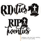 1 Pcs Rip Twenties Cake Topper Black Glitter Death To My Twenties Cake Pick Rip To My 20S Cake Decorations For Rip 20S Funeral H