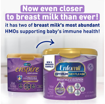Enfamil Optimum Gentlease Baby Formula, Our Closest Formula to Breast Milk For Fussiness, Crying, Gas & Spit-up, Immune-Supporti