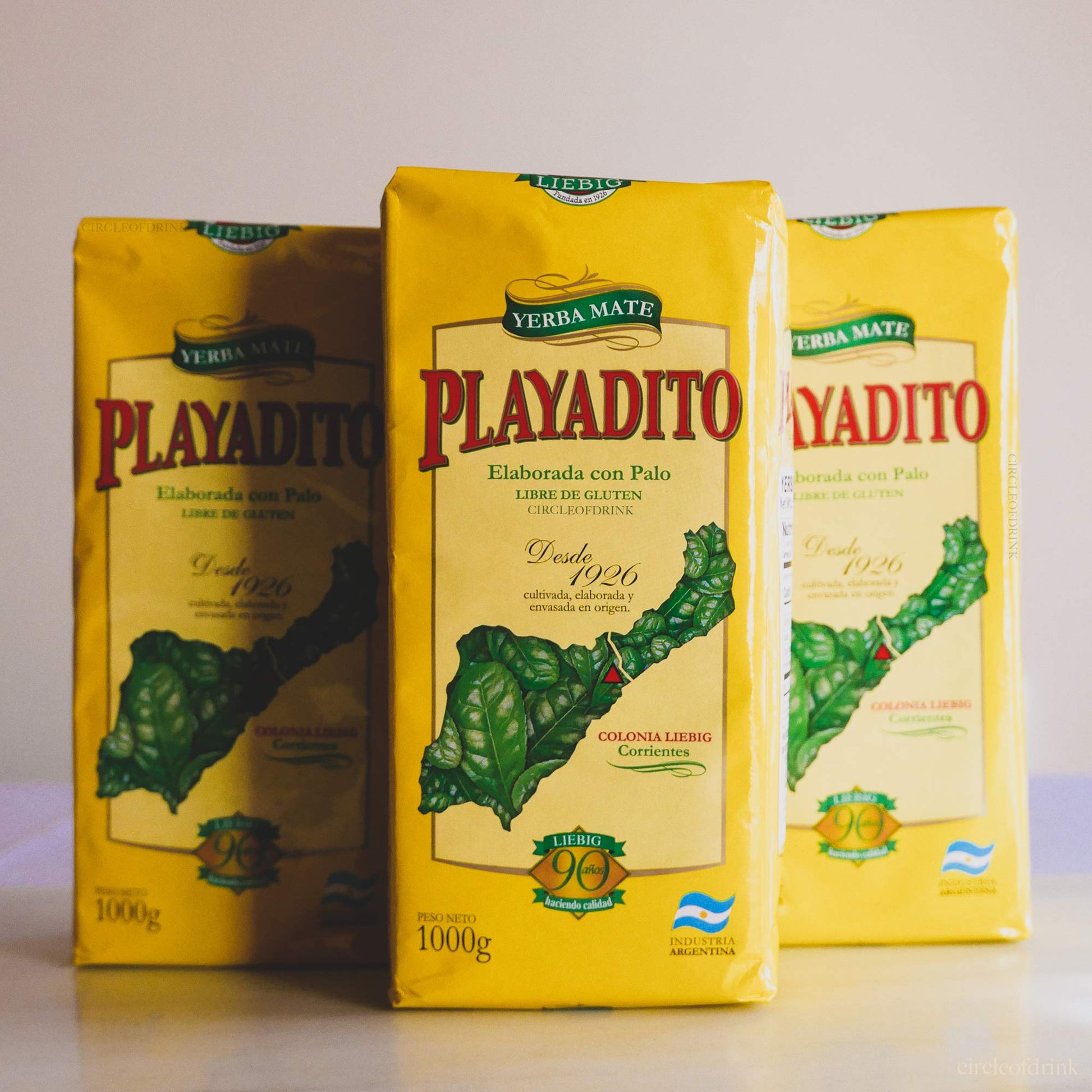 Playadito Yerba Mate Tea - Circle of Drink - 3KG (6.6 lbs) - 1.1 Pound (Pack of 3)