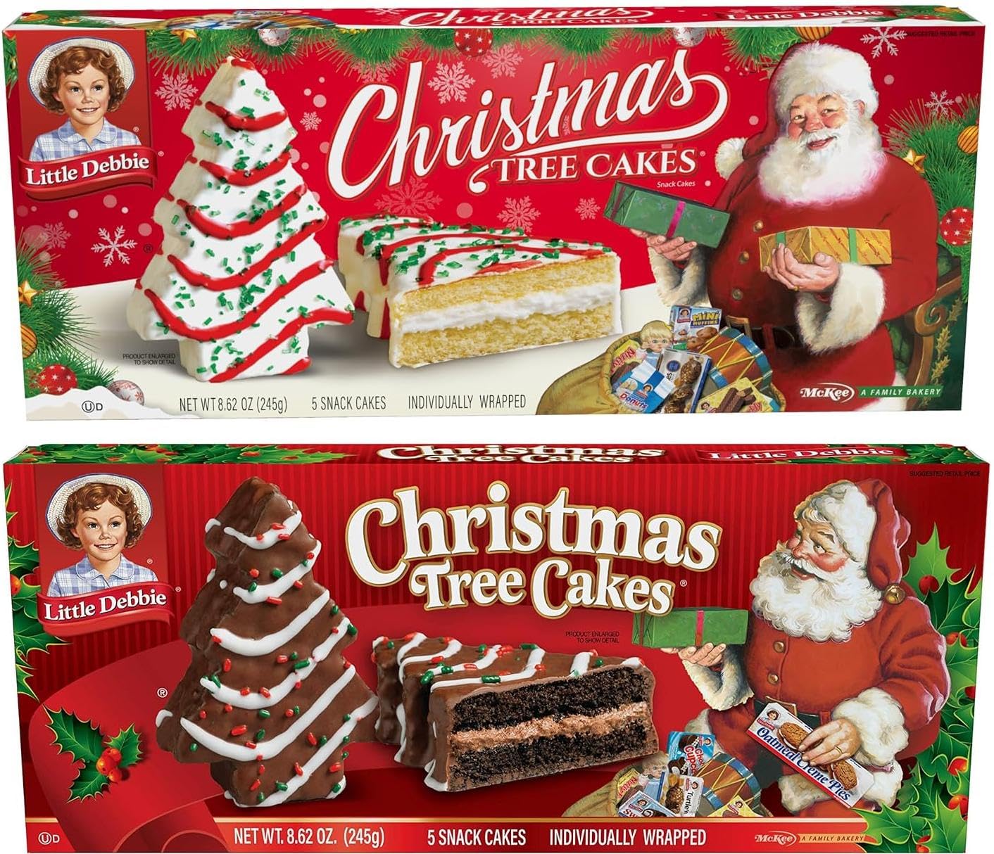 Little Debbies | 1 Chocolate And 1 Vanilla Christmas Tree | Cake | 2 Pack
