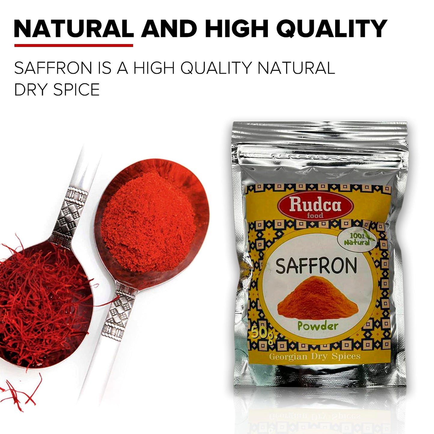Rudca Food Saffron Natural Dry Spice Ground From Georgia 45 Grams (1.59 0Z)