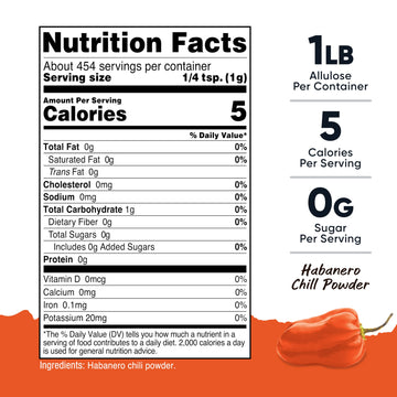 Nutricost Pantry Habanero Powder (1 Pound Per Bottle) - Pure Powdered Habanero : Great For Spicy Snacks, Cooking, Soups, Salsa,