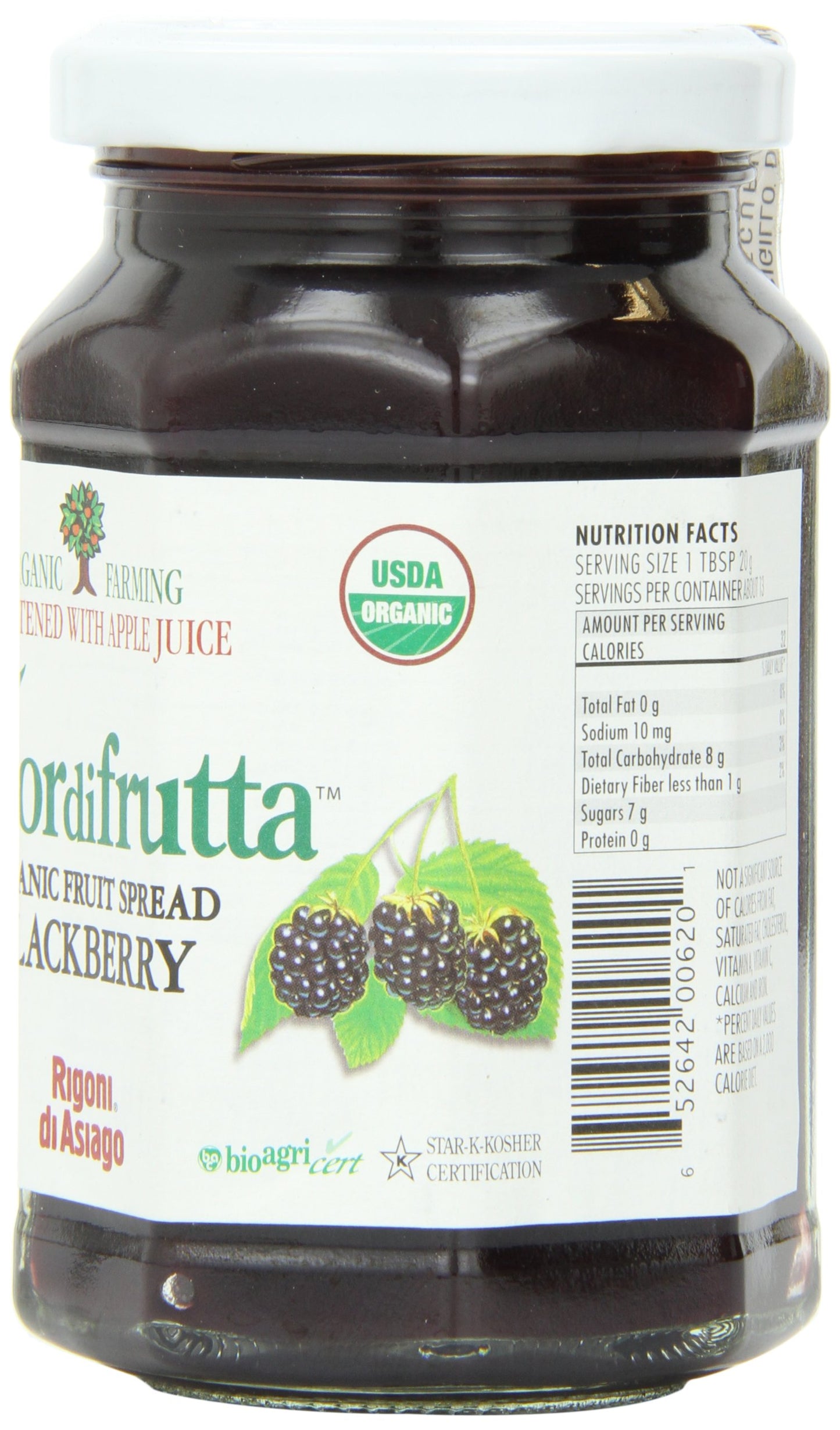 Rigoni di Asiago Organic Fruit Spread, Blackberry, 8.82 Ounce, Pack of 1