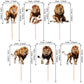 36 Pcs Prairie Lion Cupcake Picks - Jungle Safari Animal Decor - Lion Cupcake Toppers - Baby Shower Birthday Party Cake Decorati