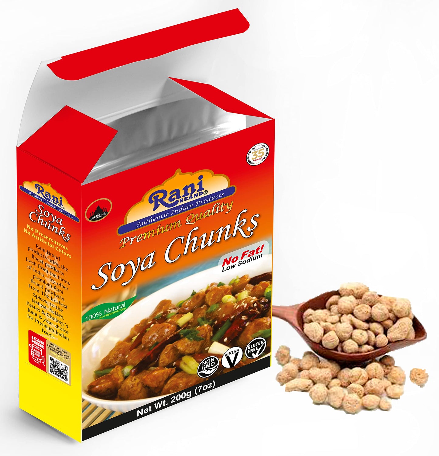 Rani Soya Chunks Nuggets (High Protien) 7Oz (200G) ~ All Natural, Salt-Free | Vegan | No Colors | Gluten Friendly | Non-Gmo | Kosher | Indian Origin | Meat Alternate Substitute