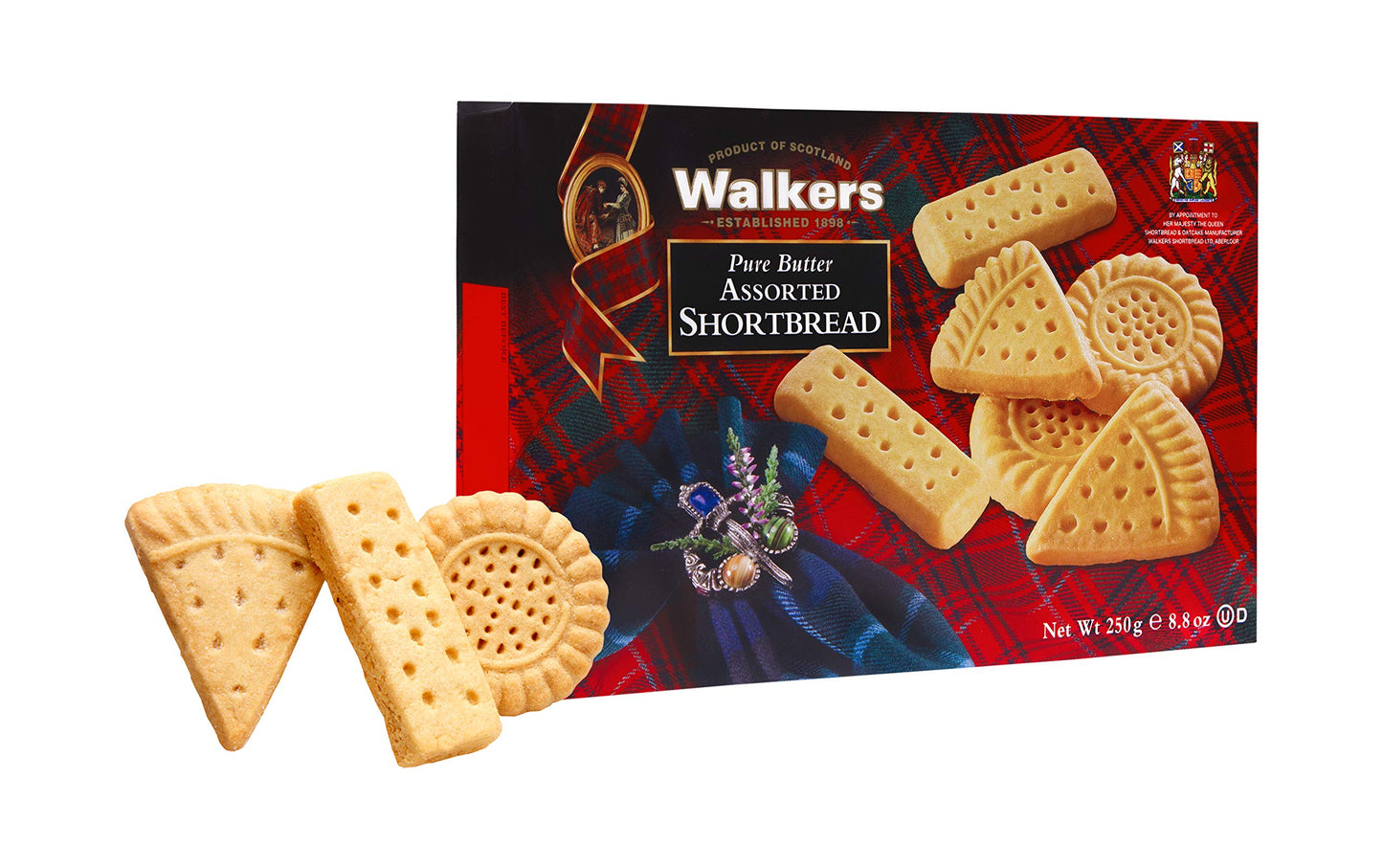 Walkers Shortbread Assorted Shortbread Cookies, Pure Butter Shortbread Cookies, 8.8 Oz Box