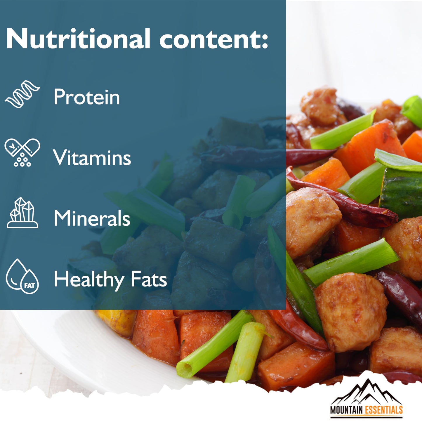 Mountain Essentials Freeze-Dried Diced Chicken – Fully Cooked And Ready To Eat | Everyday Pantry Staple For Meal Prep, Camping & Emergency Survival | Enhanced Quality Meat | 10 Servings Per Pouch | Made In Usa | 7-Year Shelf Life | Pack Of 1