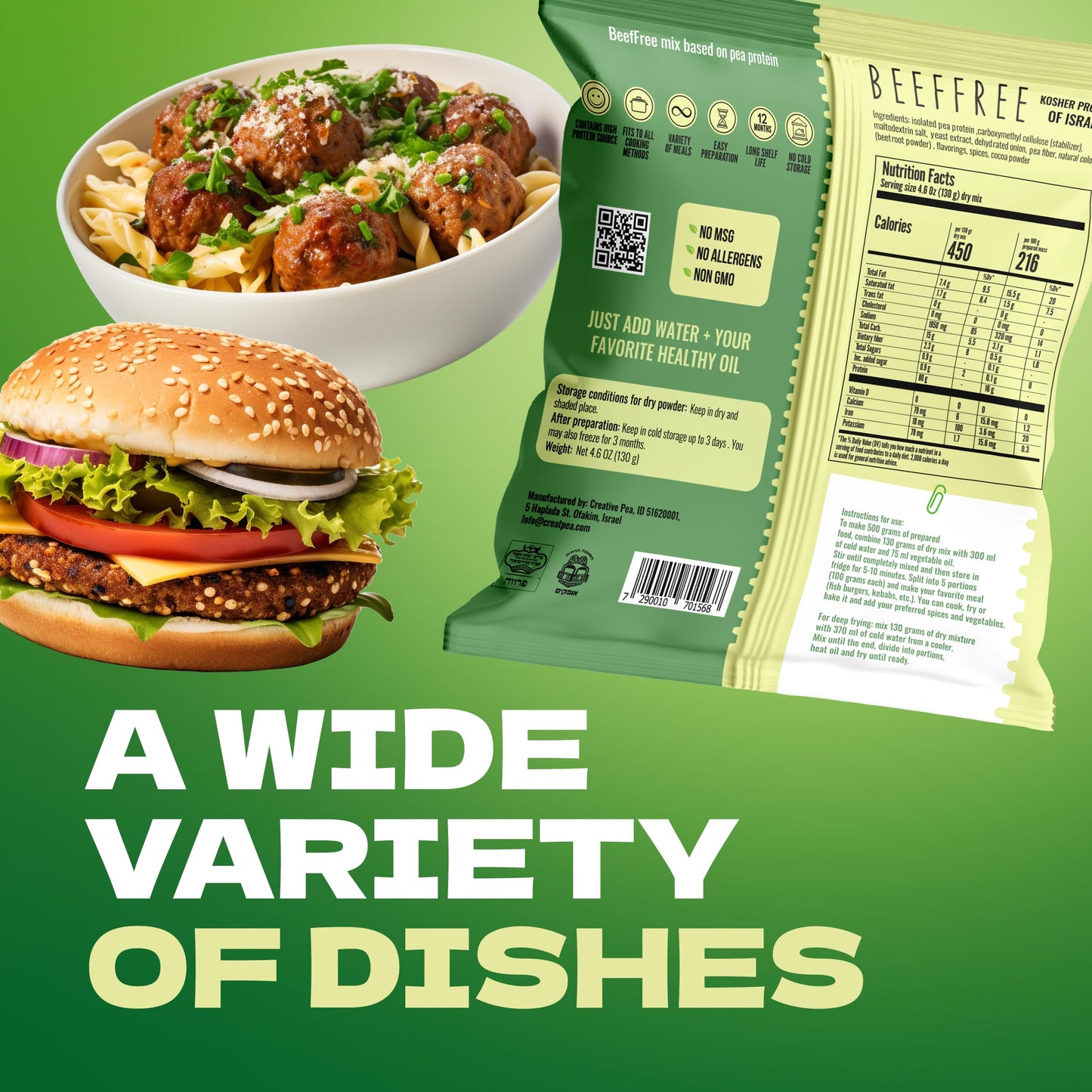 CREATIVE PEA Plant-Based Vegan Fish Substitute – High-Protein, Gluten-Free, Dairy-Free, 1 Pack