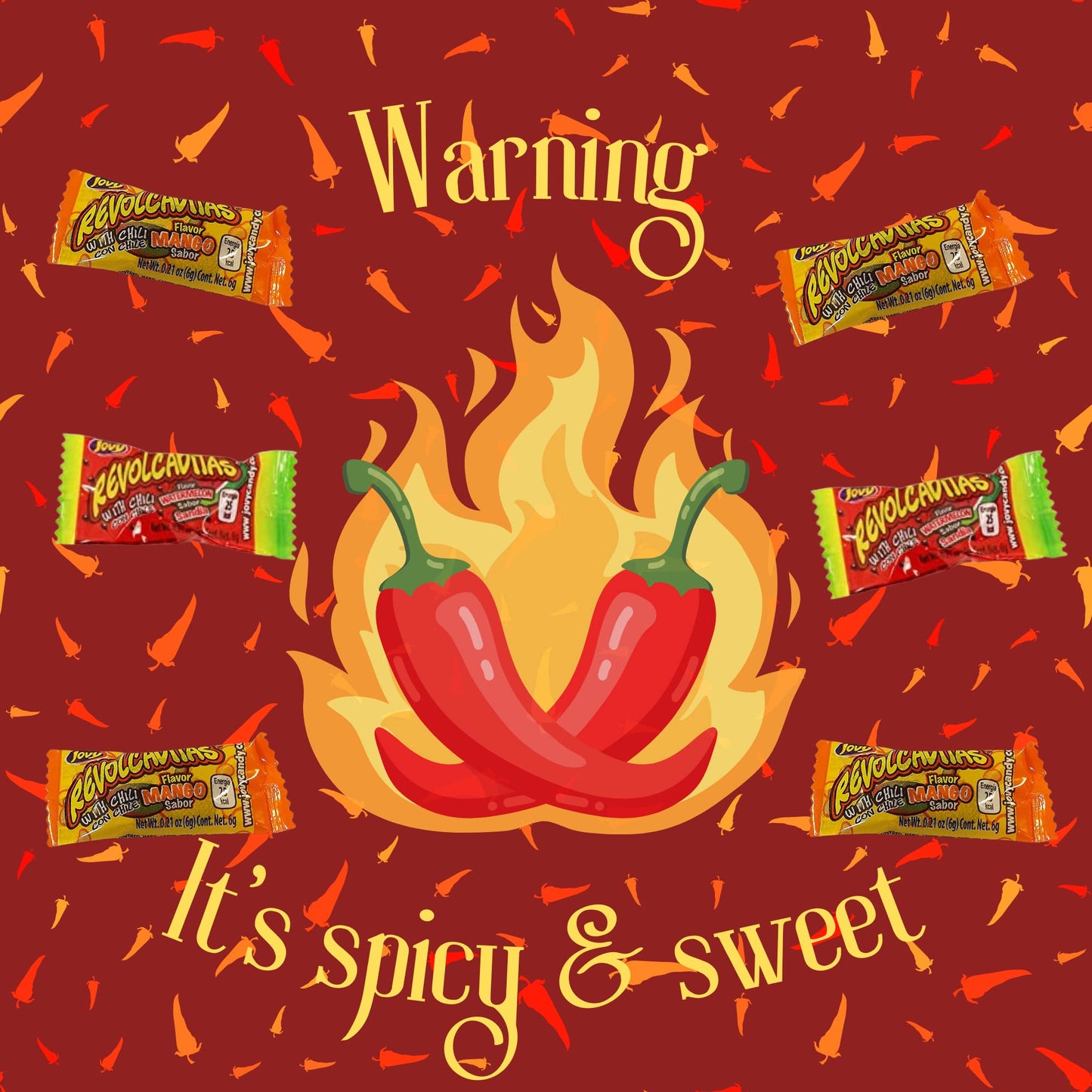 Sweet And Spicy Hard Candies Covered In Chili Powder, Watermelon And Mango Flavored Individually Wrapped Mexican Candies For Sha