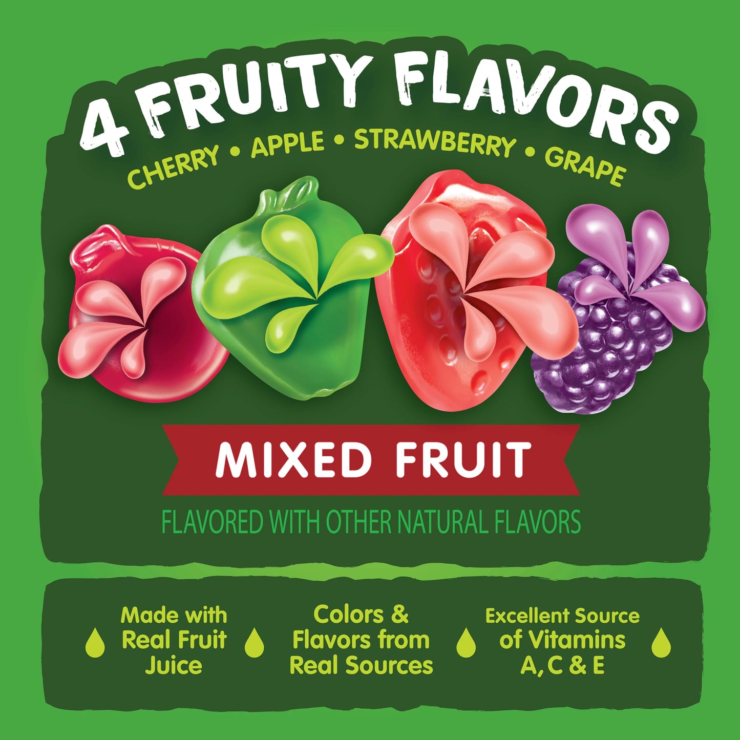 Black Forest Fruit Flavored Snacks, Mixed Fruit Flavors, 40 Count, 0.8 oz, Made with Real Fruit Juice, Model 47149