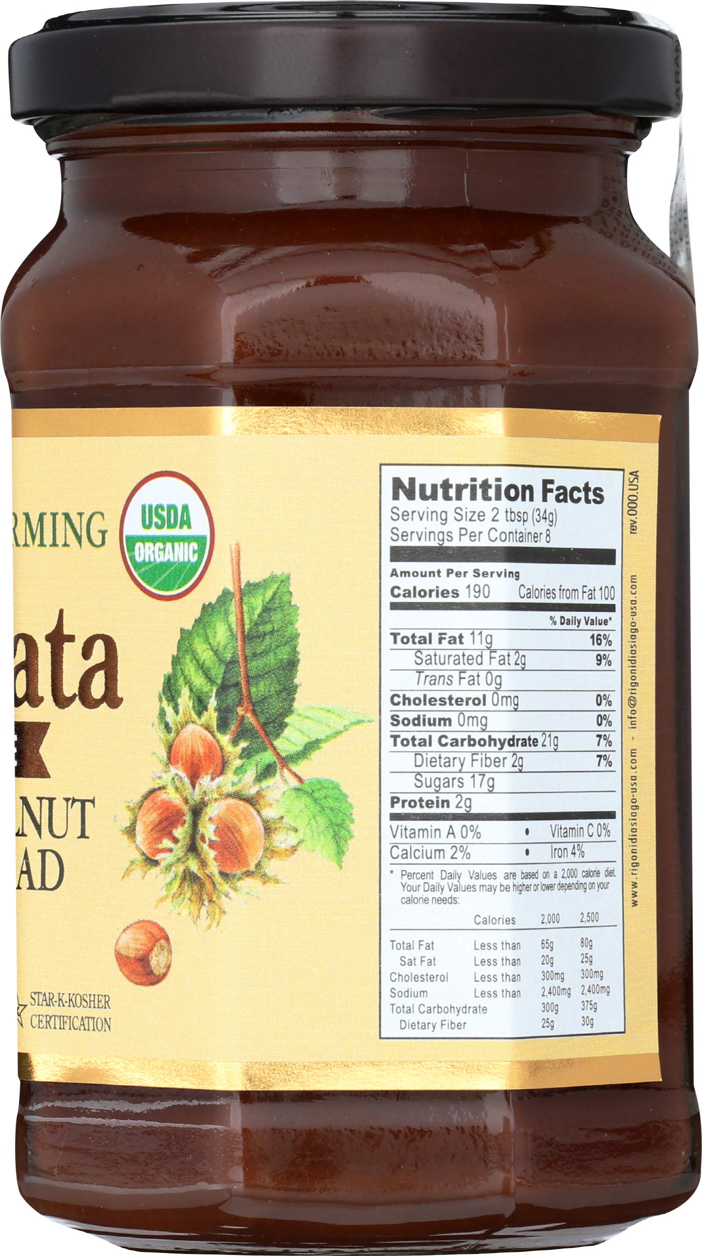 Rigoni Di Asiago Spread Hazelnut And Cocoa Dairy Free Organic, 9.52 Oz
