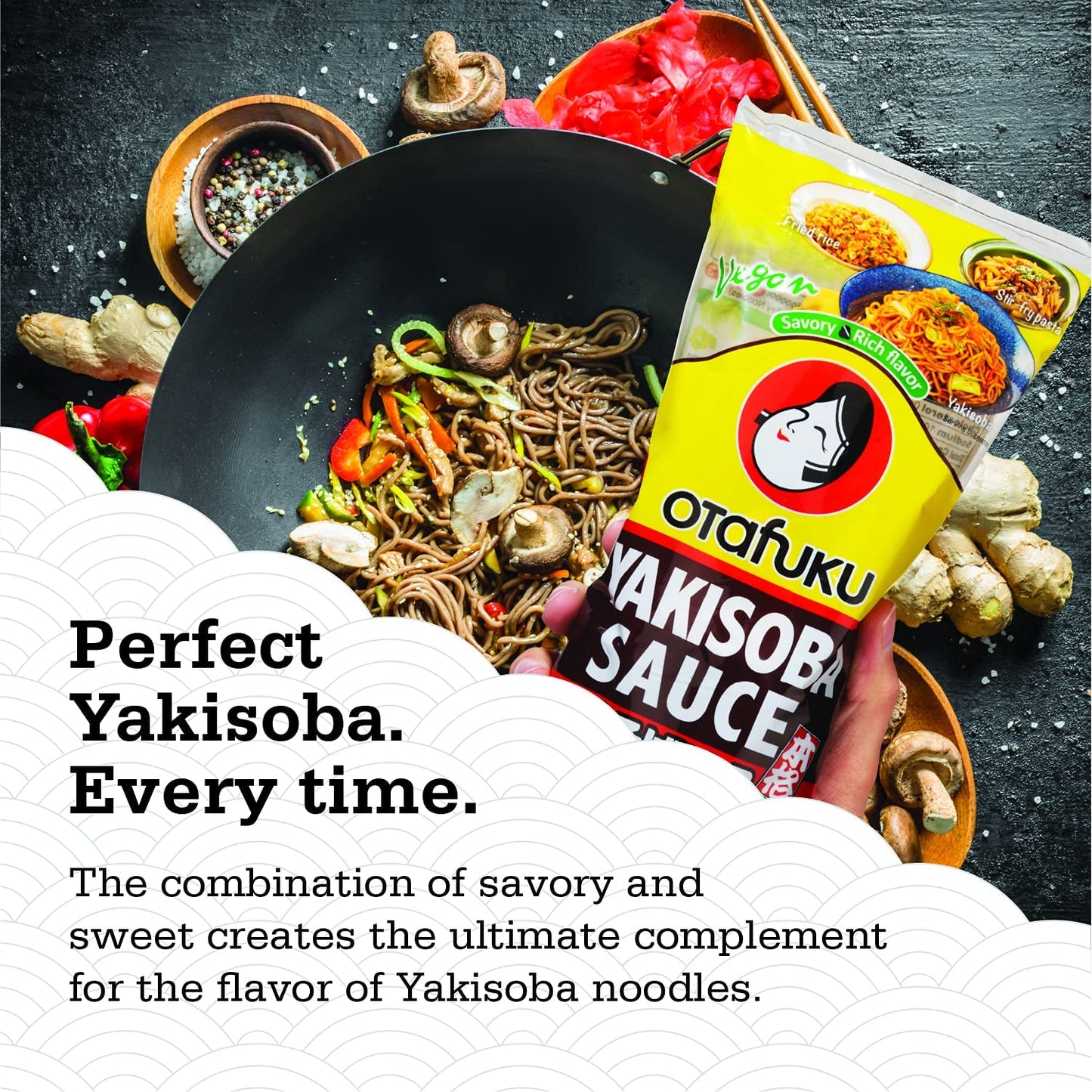 Otafuku Yakisoba Sauce for Japanese Stir Fry Noodles, Vegan Yakisoba Sauce Authentic Umami Flavor - No Artificial Flavors, Color