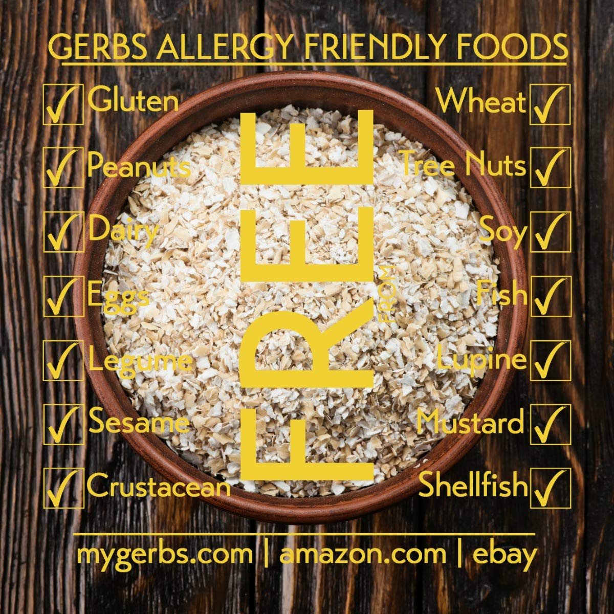 GERBS Instant Oats, 4 LBS. Premium Grade | Top 14 Food Allergy Free | Freshly harvested in Resealable Bulk Bag | High in Fiber &