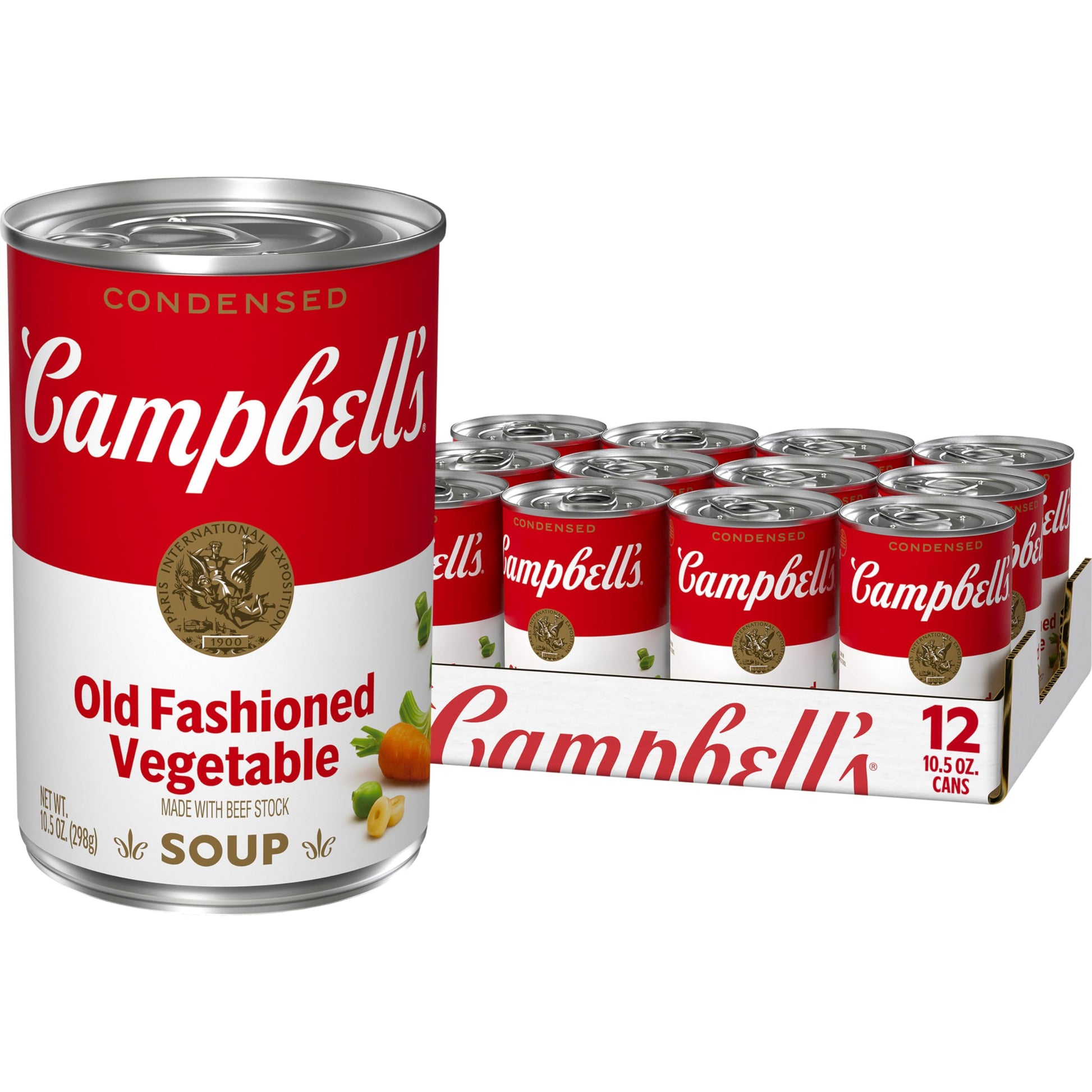 Campbell s Condensed Old Fashioned Vegetable Soup With Beef Stock, 10.5 oz Can (12 Pack)