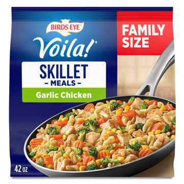 Birds Eye Voila! Family Size Garlic Chicken Frozen Dinner, Easy-to-Prepare Frozen Meal for Weeknight Family Meals, 42 OZ Bag