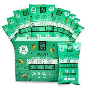 Where You Bean Edamame Beans Snack Seaweed Furikake - Dry Roasted Edamame Beans & Seaweed Snacks - High Protein Snacks For Adult