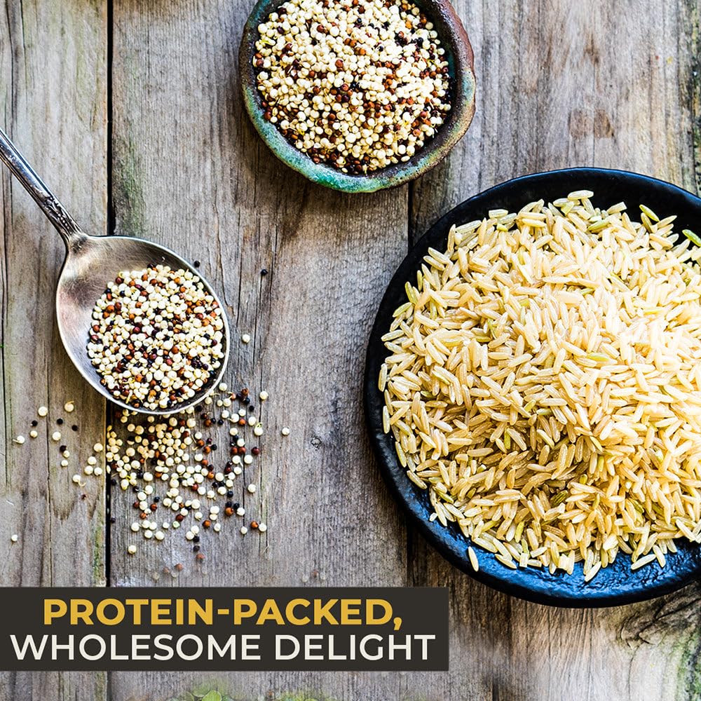 Pride Of India - Pack Of 6 - Quinoa & Basmati Whole Grain Mix - Brown Rice Quinoa Supergrain, 1.5 Pound Jar