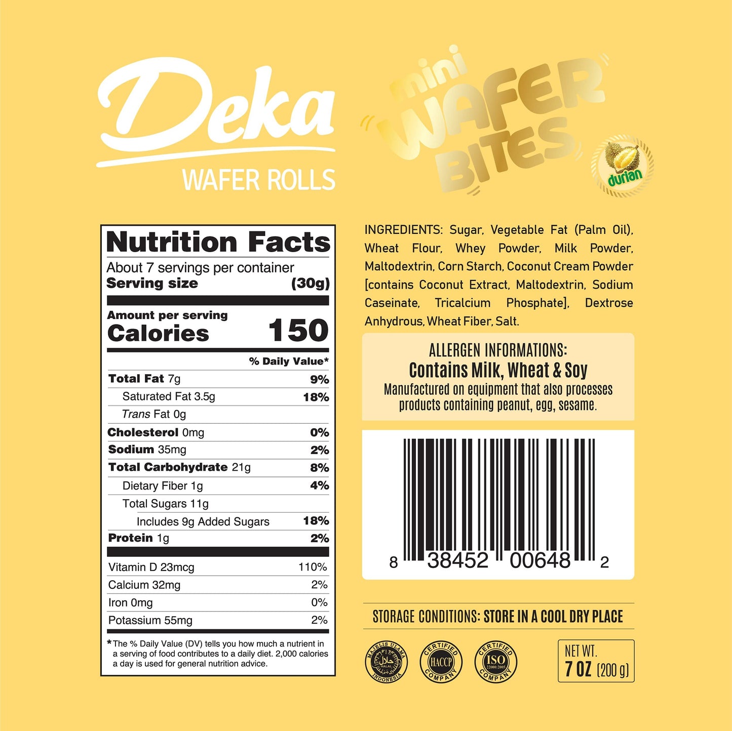 Deka Mini Wafer Bites (Durian, Pack Of 1)