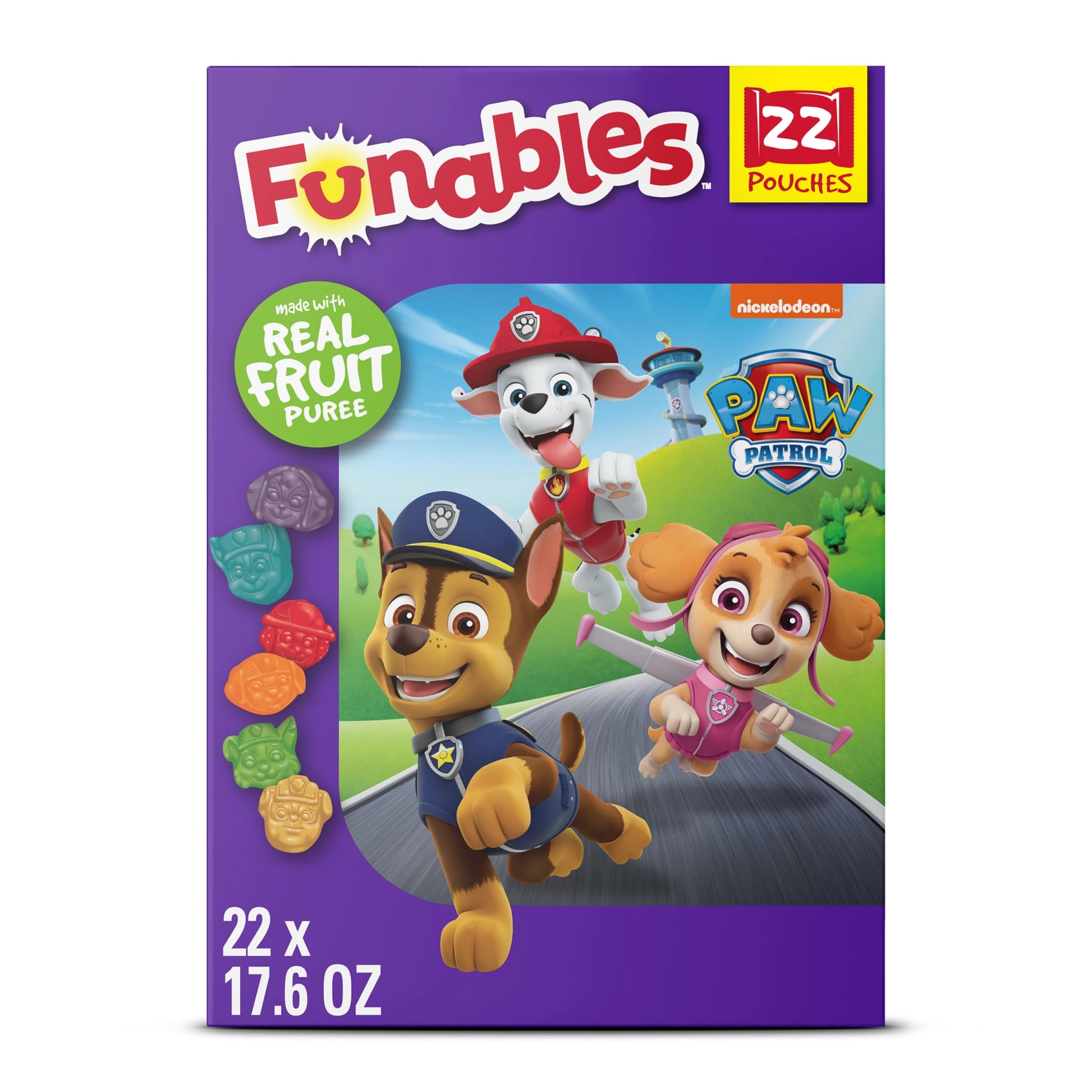 Funables Fruity Snacks, PAW Patrol, Assorted Fruit, Flavored Snacks, 0.8 oz 22 ct