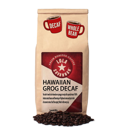 Lola Savannah Hawaiian Grog Whole Bean Decaf Coffee, 2lb