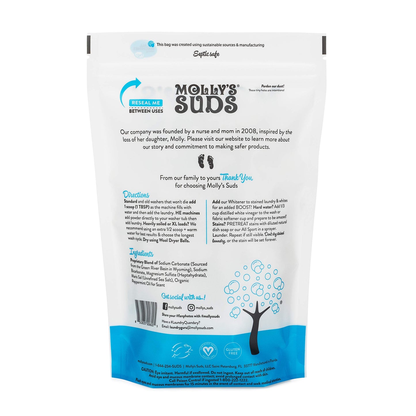 Molly'S Suds Original Laundry Detergent Powder | Natural Laundry Detergent For Sensitive Skin | Earth-Derived Ingredients, Stain