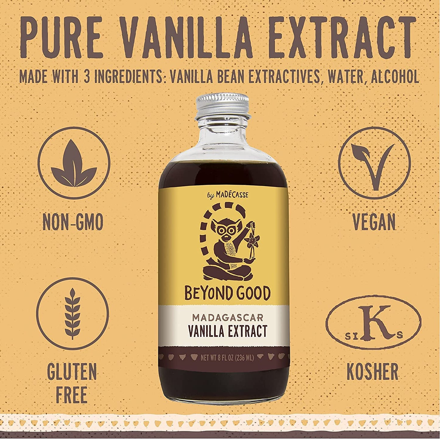 Beyond Good spirit-inspired flavor Vanilla Pure Vanilla Extract, 8 Fl Oz, Pack of 1