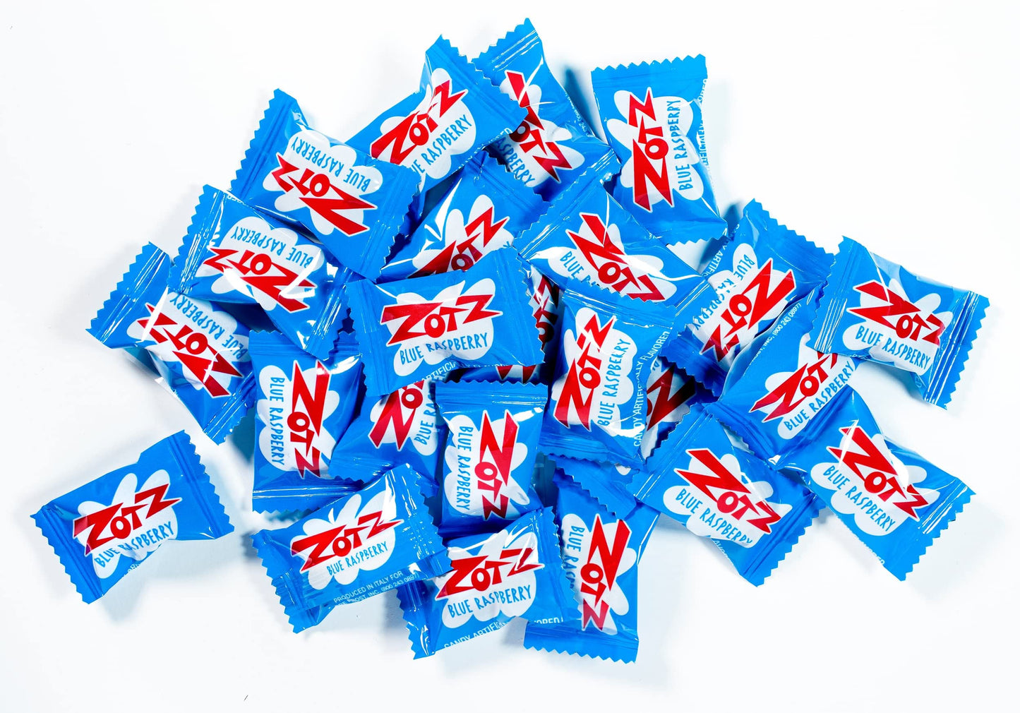 Zotz Fizz Power Candy Blue Raspberry - Fruit Flavored Hard Candy With A Fizzy Center | 230G Bag, Single Pack | Gluten-Free