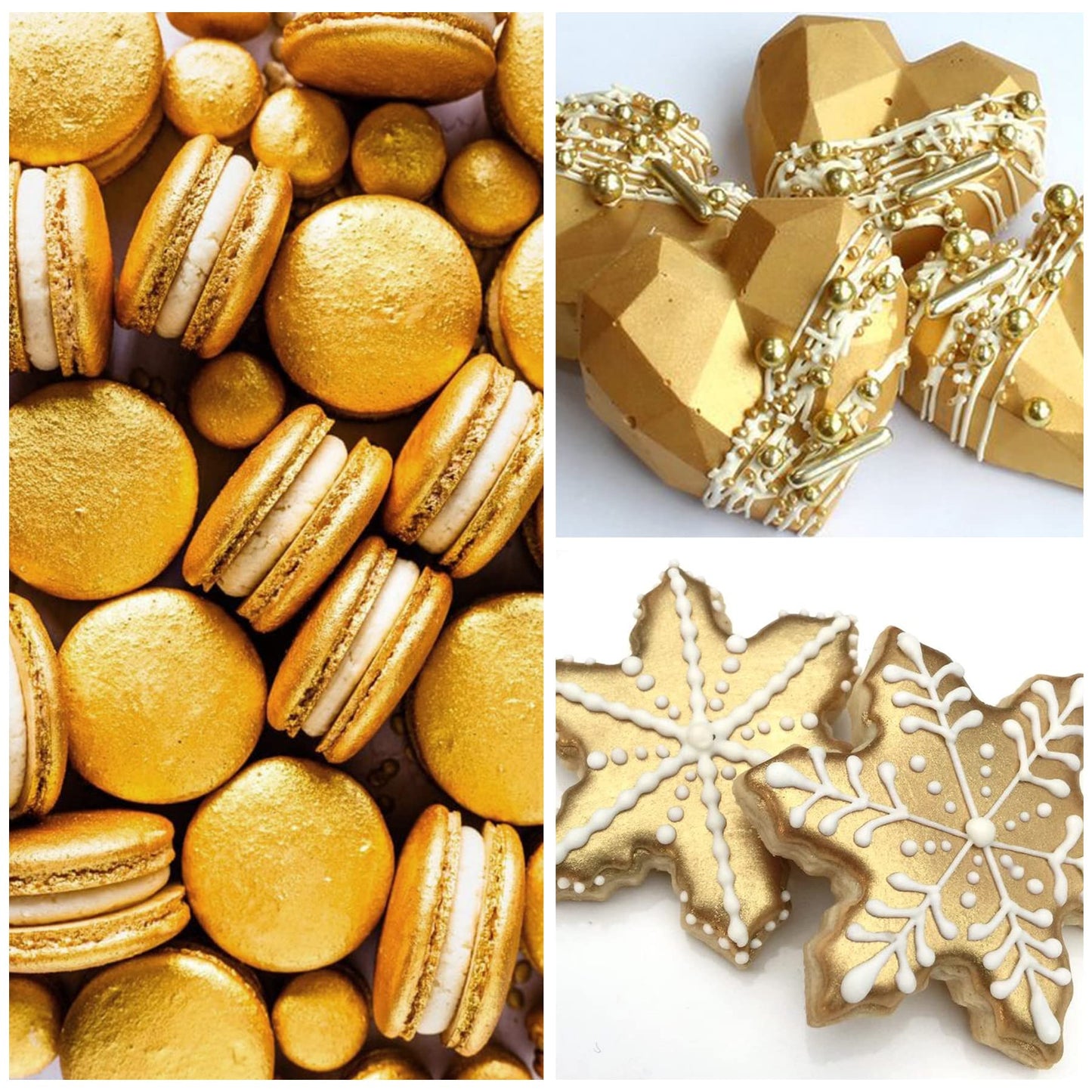 Limino Edible Glitter Spray - 10g Metallic Food Grade Luster Dust for Baking and Decorating - Amber Gold