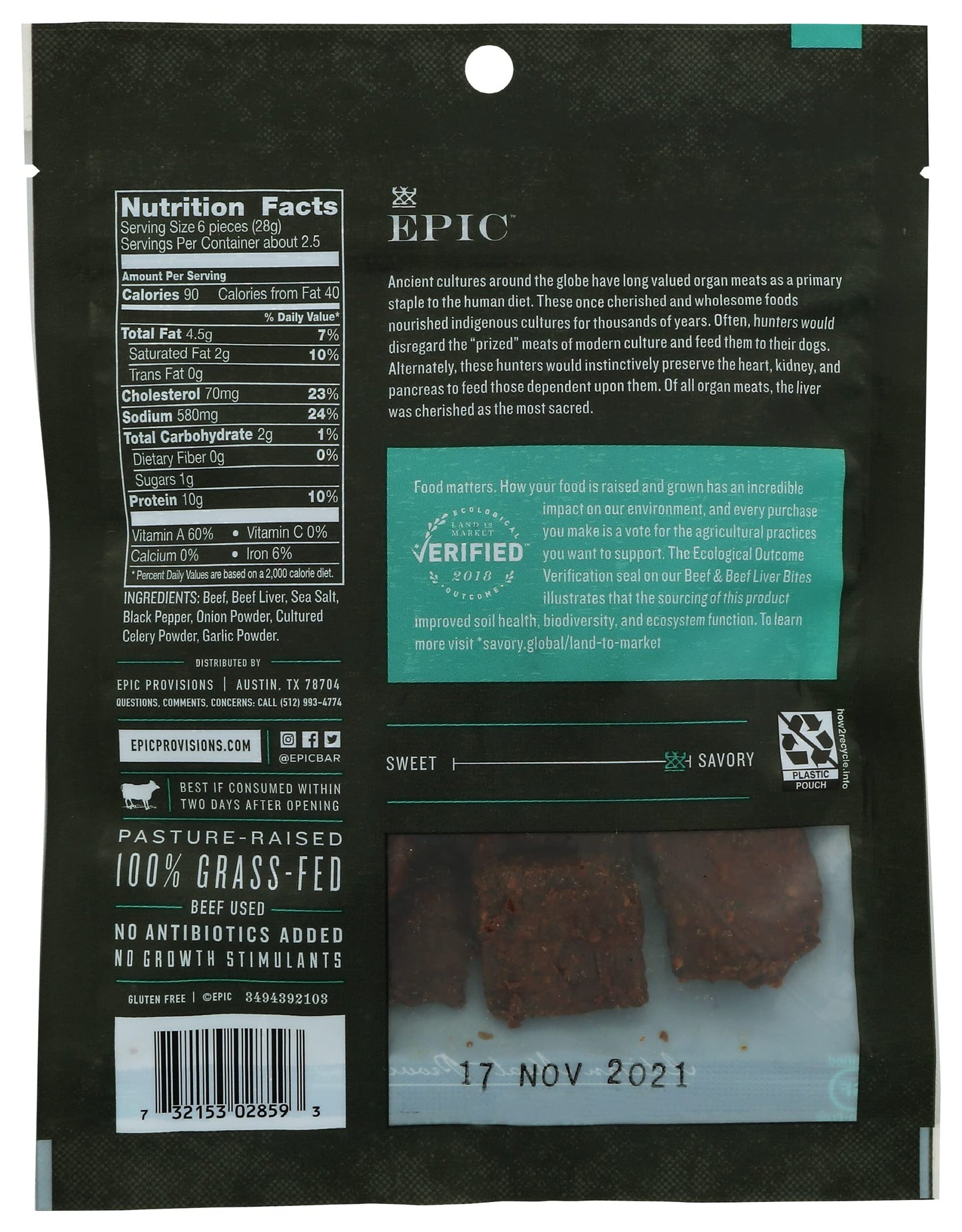 EPIC BITES BEEF LIVER ( 1 X 2.5 OZ   )