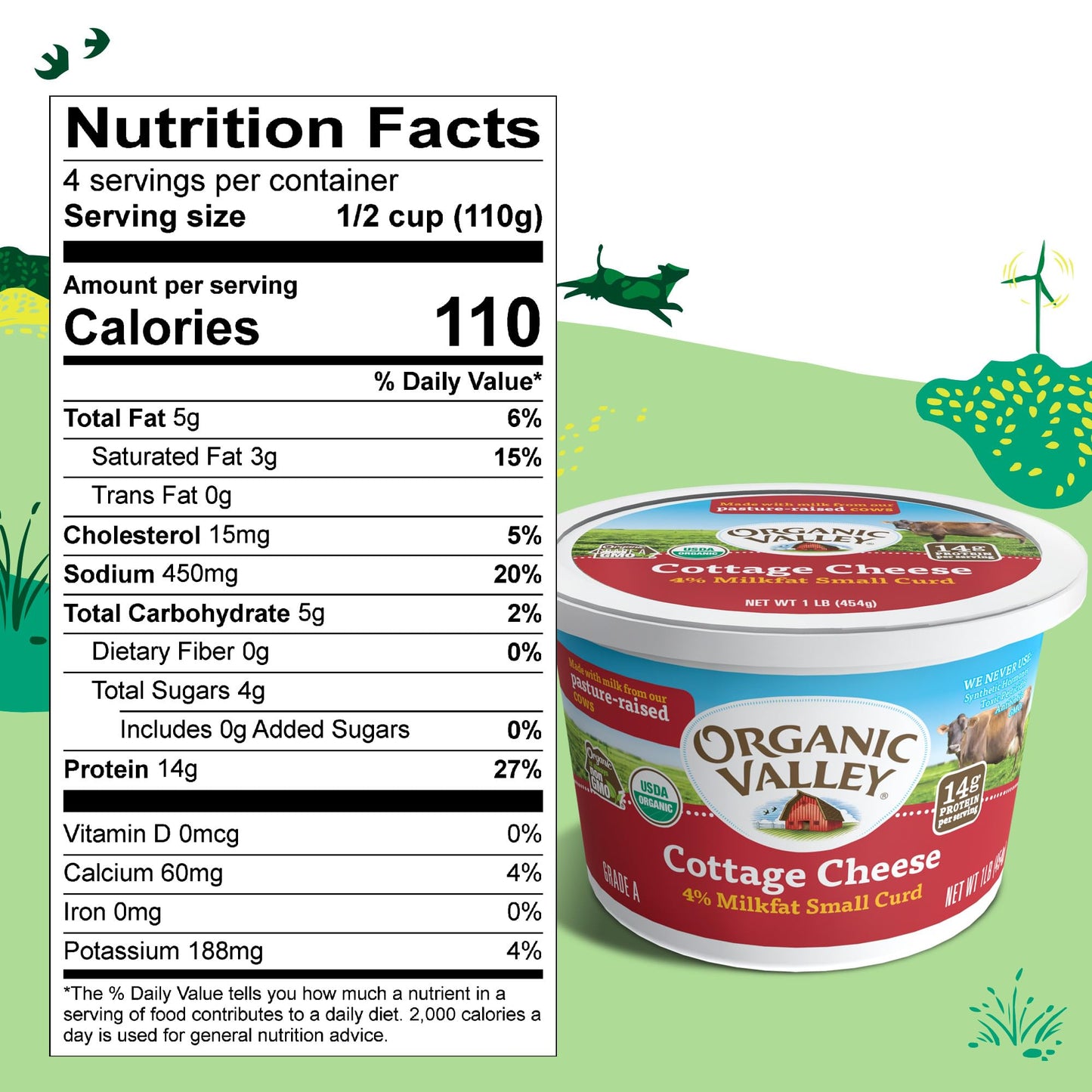 Organic Valley Organic Small Curd Cottage Cheese, 16 oz