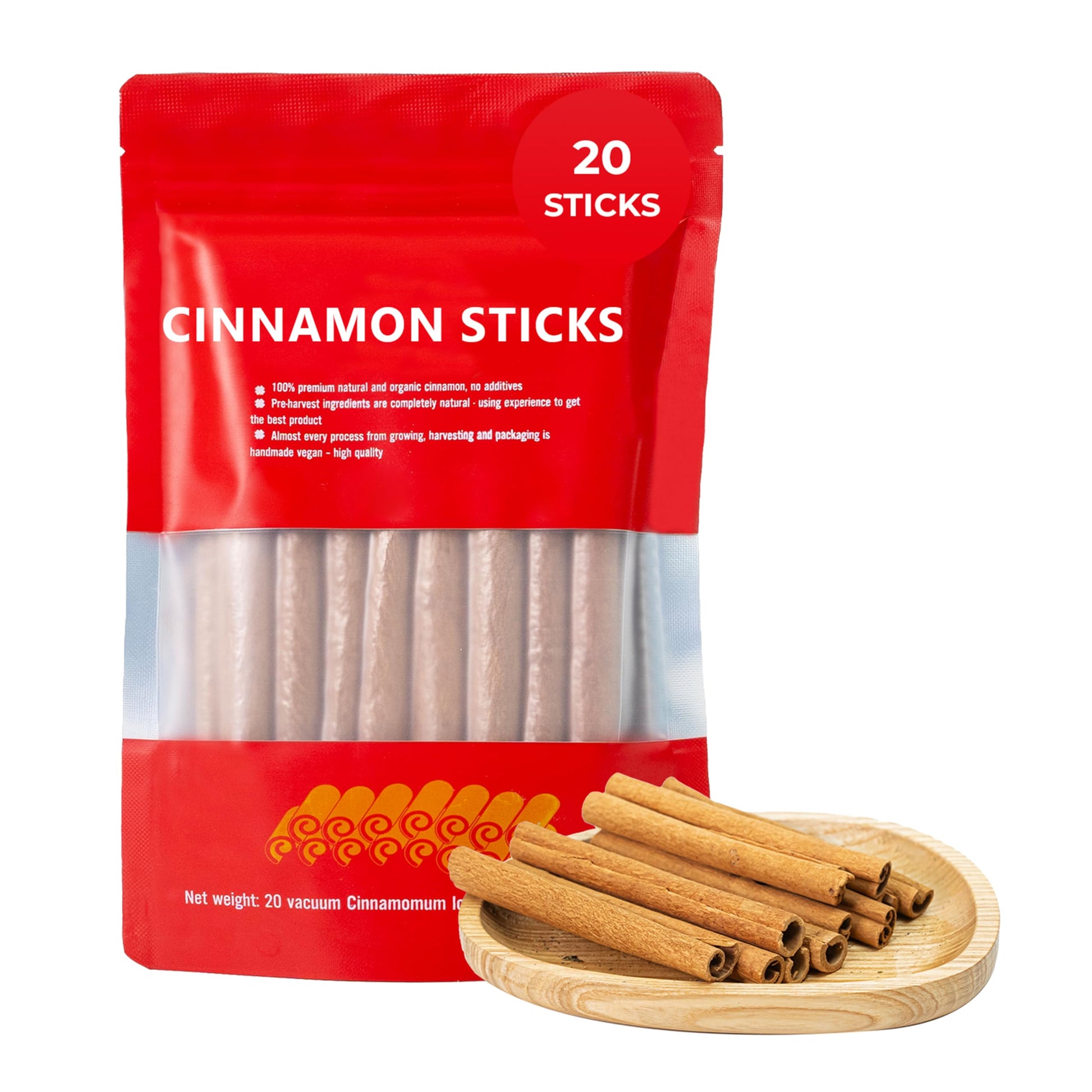 INJOY YOUR VITALGRI:N Natural Vietnamese Cinnamon Sticks - 20 Count, 4.80oz, Handpicked, Spicy & Sweet Flavor